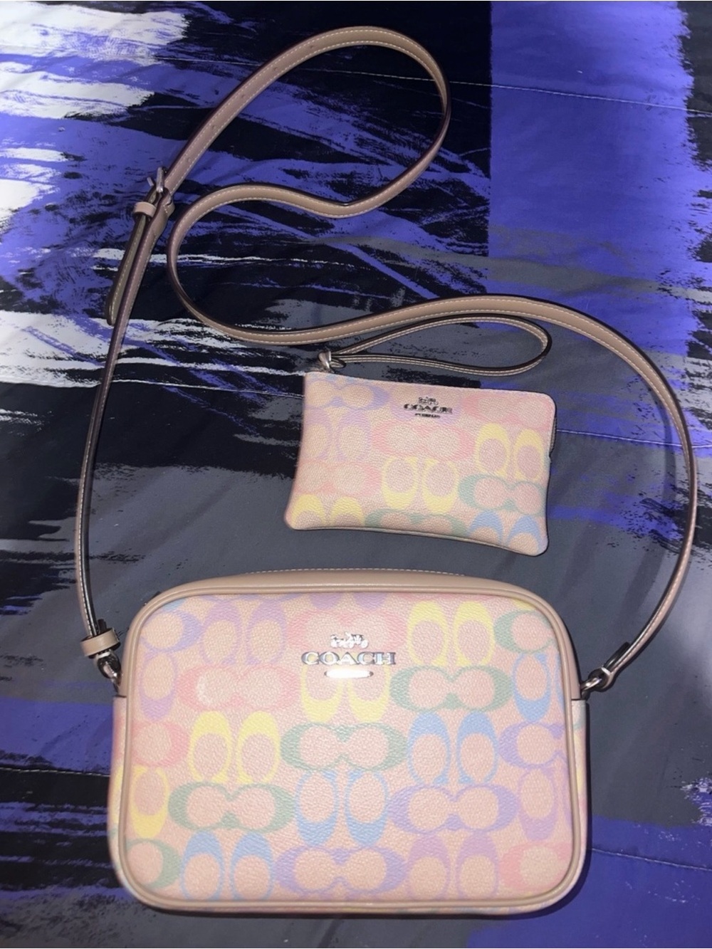 COACH Pastel Signature Crossbody Bag with Wristlet - Picture 2 of 8